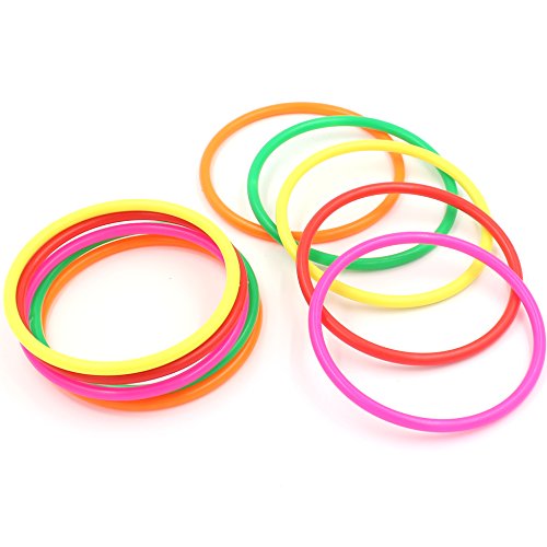 Plastic Colorful Rings for Ring Toss Games, 10 Pack