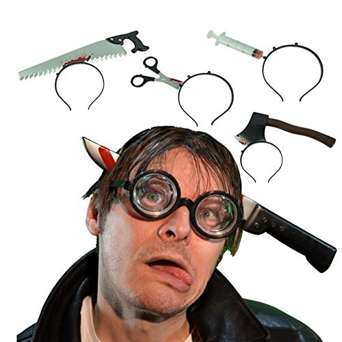 Chichic 4PCS Knife Through Head Costume for Best Halloween Props, Party