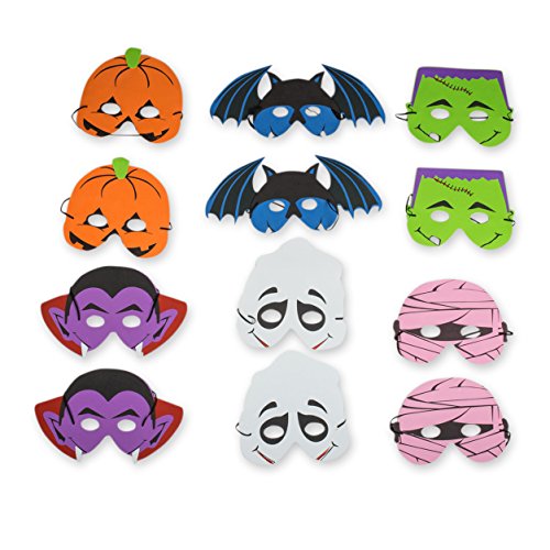 Halloween Party Costume Masks Bulk Pack 2 Dozen 24 Assorted Spooky and