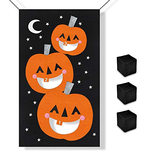 Alcoon Halloween Pumpkin Bean Bag Toss Games with 3 Bean Bags Halloween