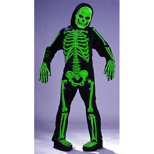 Kids Scary Green Bones Skeleton Boy Halloween Costume Medium (8-10 ...