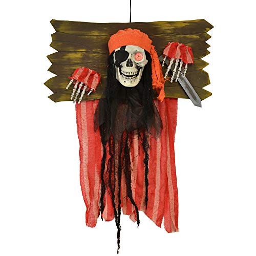 Sheerlund HG18037 Medium Hanging Animated Pirate with Scary Sounds and