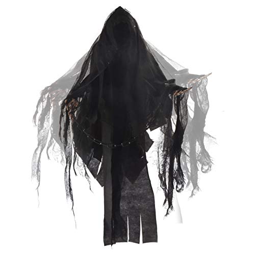 JOYIN 36″ Animated Hanging Grim Reaper, Faceless Ghost in Black Horror ...