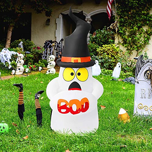 MAOYUE 5.1ft Halloween Inflatables Ghost Cute Halloween Blow Up Outdoor ...