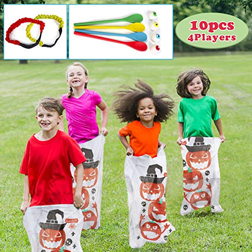 Twister.CK Halloween Potato Sack Race Bags, Eyeball and Spoon Race