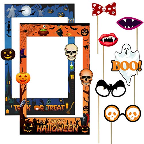 2 in 1 Halloween Photo Booth Props Frame Party decorations Trick or