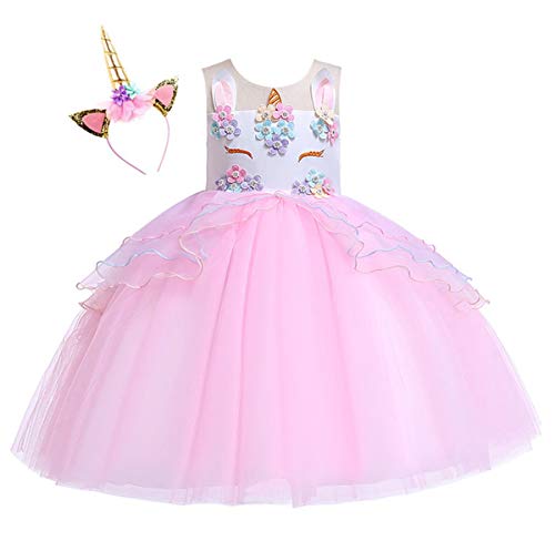 Kokowaii Fancy Girls Unicorn Dress up Fancy Costume for Pageant Party ...